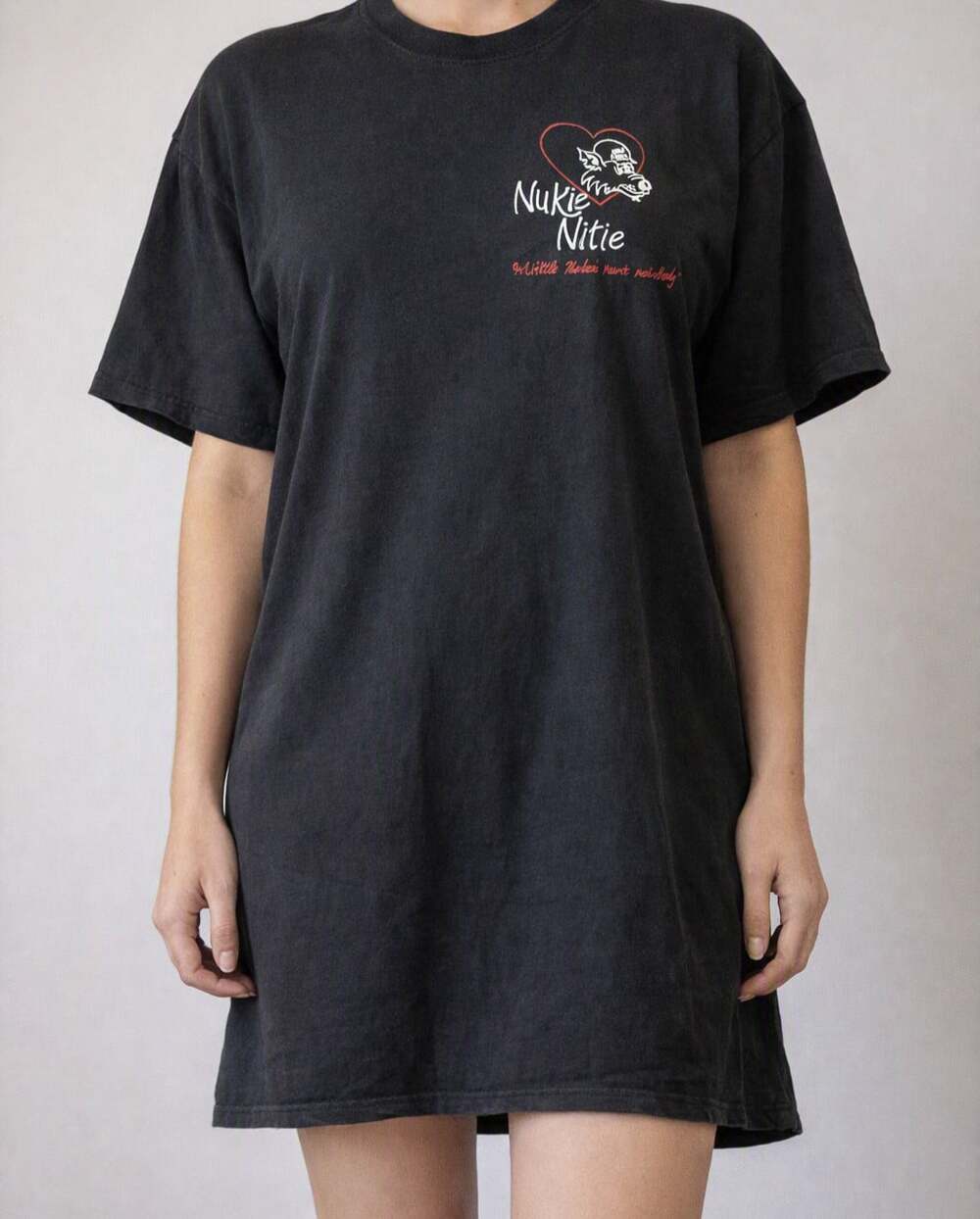 Vtg Anvil OS  Black Wolf Creek Nuclear Power Plant Shirt Dress NUKIE NITIE Funny